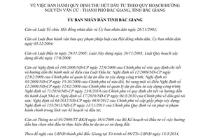 Quyết định 227/2014/QĐ-UBND thu hút đầu tư đường Nguyễn Văn Cừ thành phố Bắc Giang