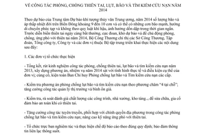 Chỉ thị 13/CT-BCT công tác phòng chống thiên tai lụt bão tìm kiếm cứu nạn năm 2014