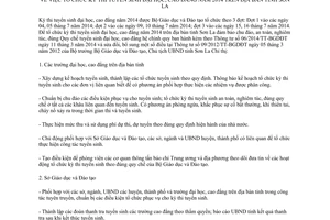 Chỉ thị 13/CT-UBND năm 2014 tổ chức kỳ thi tuyển sinh đại học cao đẳng Sơn La