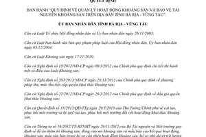 Quyết định 14/2014/QĐ-UBND quản lý hoạt động tài nguyên khoáng sản Bà Rịa Vũng Tàu