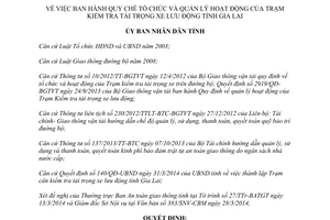 Quyết định 146/QĐ-UBND 2014 tổ chức quản lý hoạt động Trạm kiểm tra tải trọng xe lưu động Gia Lai
