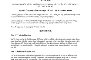 Quyết định 619/QĐ-BNN-TCCB 2014 chức năng nhiệm vụ của Vụ Tổ chức cán bộ