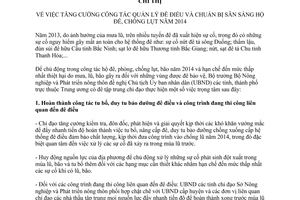 Chỉ thị 1074/CT-BNN-TCTL 2014 quản lý đê điều hộ đê chống lụt