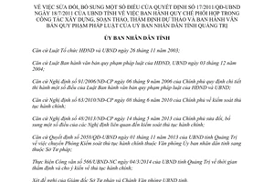 Quyết định 17/2014/QĐ-UBND sửa đổi 17/2011/QĐ-UBND phối hợp soạn thảo thẩm định dự thảo Quảng Trị
