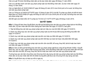 Quyết định 761/QĐ-UBND 2014 kết quả hệ thống hóa văn bản quy phạm pháp luật tỉnh Kiên Giang