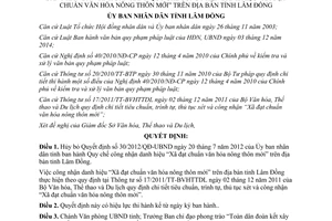 Quyết định 675/QĐ-UBND 2014 Quy chế công nhận Xã đạt chuẩn văn hóa nông thôn mới Lâm Đồng