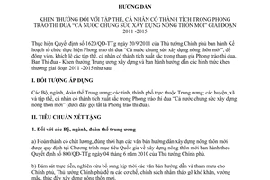 Hướng dẫn 471/HD-BTĐKT 2014 khen thưởng tập thể cá nhân phong trào xây dựng nông thôn mới 2011 -2015