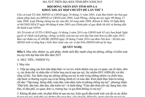 Nghị quyết 69/2014/NQ-HĐND phòng chống kiểm soát ma tuý đến 2015 Sơn La