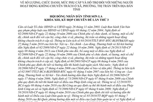 Nghị quyết 71/2014/NQ-HĐND chức danh mức phụ cấp người hoạt động không chuyên trách Sơn La