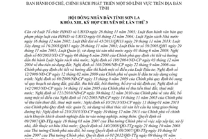 Nghị quyết 64/2014/NQ-HĐND cơ chế chính sách phát triển một số lĩnh vực tỉnh Sơn La