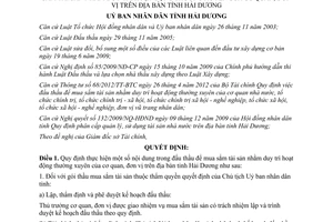 Quyết định 09/2014/QĐ-UBND đấu thầu mua sắm tài sản duy trì hoạt động cơ quan đơn vị Hải Dương