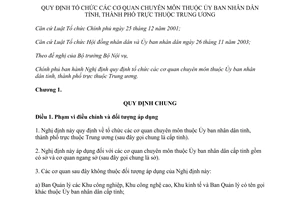 Nghị định 24/2014/NĐ-CP tổ chức cơ quan chuyên môn thuộc UBND tỉnh TP trực thuộc Trung ương