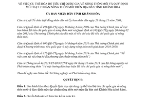 Quyết định 823/QĐ-UBND 2014 tiêu chí quốc gia về nông thôn mới Khánh Hòa