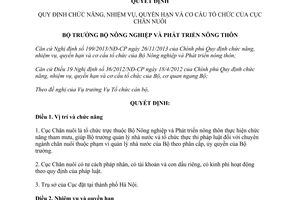 Quyết định 665/QĐ-BNN-TCCB 2014 chức năng nhiệm vụ quyền hạn cơ cấu tổ chức của Cục Chăn nuôi