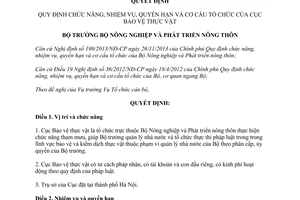 Quyết định 664/QĐ-BNN-TCCB năm 2014 chức năng nhiệm vụ quyền hạn tổ chức Cục Bảo vệ thực vật