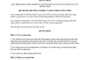 Quyết định 663/QĐ-BNN-TCCB 2014 chức năng nhiệm vụ quyền hạn cơ cấu tổ chức của Cục Trồng trọt