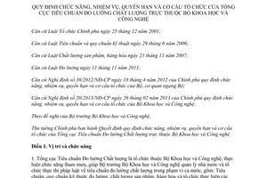 Quyết định 27/2014/QĐ-TTg chức năng nhiệm vụ quyền hạn tổ chức Tổng cục Tiêu chuẩn Đo lường Chất lượng