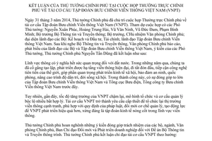 Thông báo 142/TB-VPCP kết luận của TTCP tái cơ cấu Tập đoàn Bưu chính Viễn thông Việt Nam (VNPT) 2014