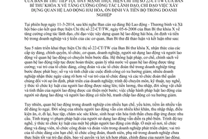 Kết luận 96-KL/TW năm 2014 Đẩy mạnh thực hiện 22-CT/TW xây dựng quan hệ lao động hài hòa ổn định tiến bộ