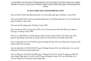 Quyết định 2206/QĐ-UBND năm 2014 bãi bỏ 97/2006/QĐ-UBND bàn giao công trình giao thông công chính Đà Nẵng