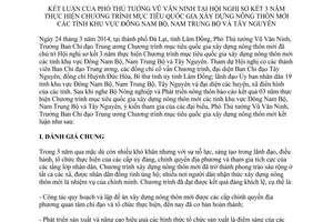Thông báo 145/TB-VPCP 2014 xây dựng nông thôn mới Đông Nam bộ Nam Trung bộ Tây Nguyên