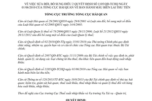 Quyết định 1101/QĐ-TCHQ năm 2014 sửa đổi 1105/QĐ-TCHQ mẫu biên lai thu tiền