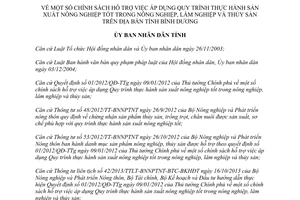 Quyết định 11/2014/QĐ-UBND hỗ trợ quy trình thực hành sản xuất nông nghiệp tốt Bình Dương