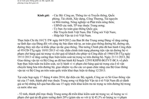 Công văn 4746/BGTVT-VT 2014 kiểm soát tải trọng tuần tra xử lý vi phạm bảo đảm an toàn giao thông