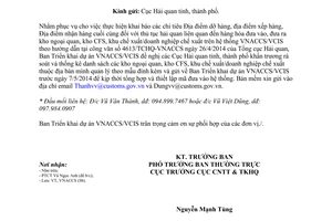 Công văn 4655/TCHQ-VNACCS năm 2014 rà soát bảng mã sử dụng trong Hệ thống VNACCS/VCIS