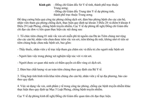 Công văn 399/DP-VX tiêm bổ sung vắc xin sởi miễn phí cho cán bộ 2014