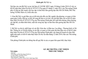 Công văn 3002/VPCP-KGVX năm 2014 báo cáo sơ kết 2 năm thực hiện Chỉ thị số 1973/CT-TTg