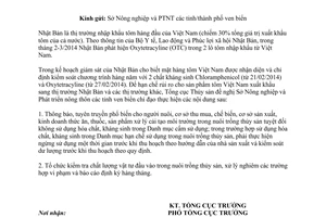 Công văn 739/TCTS-NTTS năm 2014 tăng cường kiểm soát hóa chất kháng sinh cấm hạn chế sử dụng