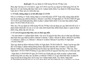 Công văn 550/QLCL-TTPC 2014 hướng dẫn xử lý vi phạm an toàn thực phẩm