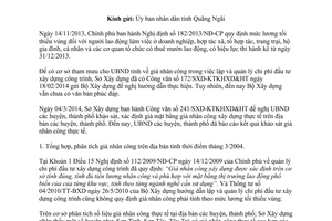 Công văn 428/SXD-KTKHXD&HT điều chỉnh dự toán xây dựng công trình năm 2014 Quảng Ngãi
