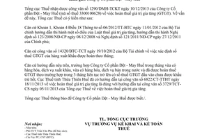 Công văn 1136/TCT-KK hoàn thuế giá trị gia tăng Tổng cục Thuế 2014