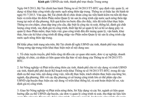 Công văn 4718/BTC-QLCS 2014 thực hiện Thông tư 54/2013/TT-BTC công trình cấp nước sạch nông thôn tập trung