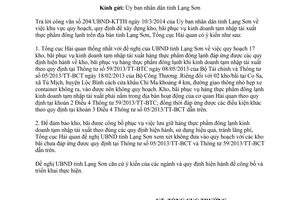 Công văn 3767/TCHQ-GSQL 2014 kho bãi kinh doanh tạm nhập tái xuất thực phẩm đông lạnh Lạng Sơn