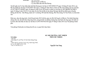 Công văn 2443/VPCP-KTTH năm 2014 xử lý vốn Dự án giao thông của tỉnh Hải Dương