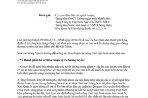 Công văn 2424/SGTVT-CTN 2014 thỏa thuận vị trí hướng tuyến lắp đặt công trình cấp thoát nước Hồ Chí Minh