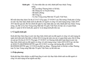Công văn 4827/BTC-HCNS 2014 kinh phí thực hiện Chỉ thị 23/CT-TTg chính sách người có công cách mạng