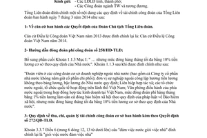 Công văn 449/TLĐ 2014 đính chính tài liệu quy định về tài chính công đoàn