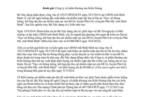 Công văn 715/BXD-VLXD 2014 xuất khẩu cát nhiễm mặn tận thu Nạo vét thông luồng cửa Đề Gi Bình Định