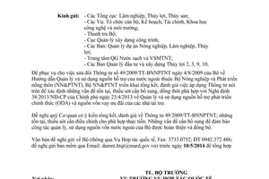 Công văn 1934/BNN-HTQT năm 2014 đánh giá việc thực hiện Thông tư 49/2009/TT-BNNPTNT