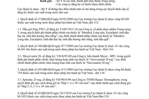 Công văn 6572/QLD-ĐK 2014 đính chính quyết định cấp số đăng ký lưu hành thuốc