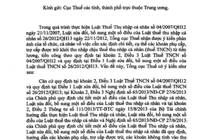 Công văn 1381/TCT-TNCN 2014 Danh mục khoản phụ cấp trợ cấp thu nhập chịu thuế thu nhập cá nhân