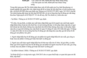 Công văn 5427/BTC-CST 2014 hoàn thuế bảo vệ môi trường túi ni lông làm bao bì đóng gói sẵn hàng hóa