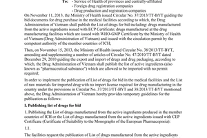 Official Dispatch No. 5576/QLD-DK 2014 list of drugs for bid  raw materials for imported drugs