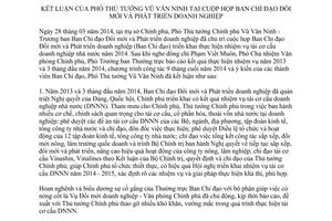 Thông báo 146/TB-VPCP 2014 kết luận Phó Thủ tướng Ban Chỉ đạo Đổi mới Phát triển doanh nghiệp