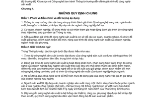Thông tư 04/2014/TT-BKHCN đánh giá trình độ công nghệ sản xuất Bộ Khoa học và Công nghệ