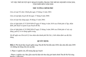 Quyết định 496/QĐ-TTg Quy hoạch nghĩa trang Hà Nội đến năm 2030-205 năm 2014